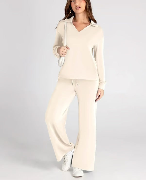 Elegant Lounge Duo - Women's Loungewear Set With Soft Fabric & Relaxed Fit