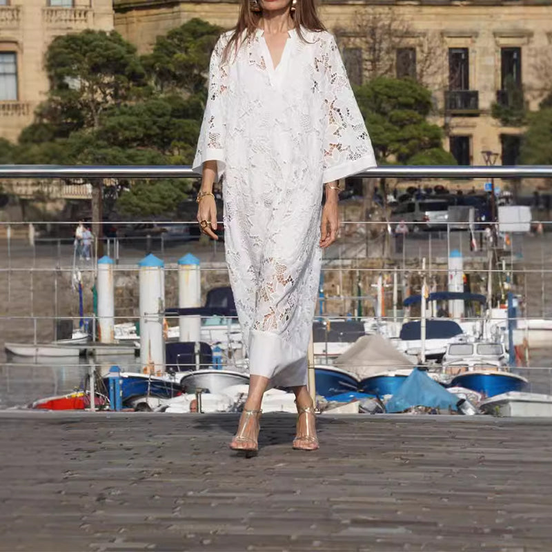 Comfy Lace Dress – Elegant Maxi Dress With Relaxed Fit & Flowing Silhouette