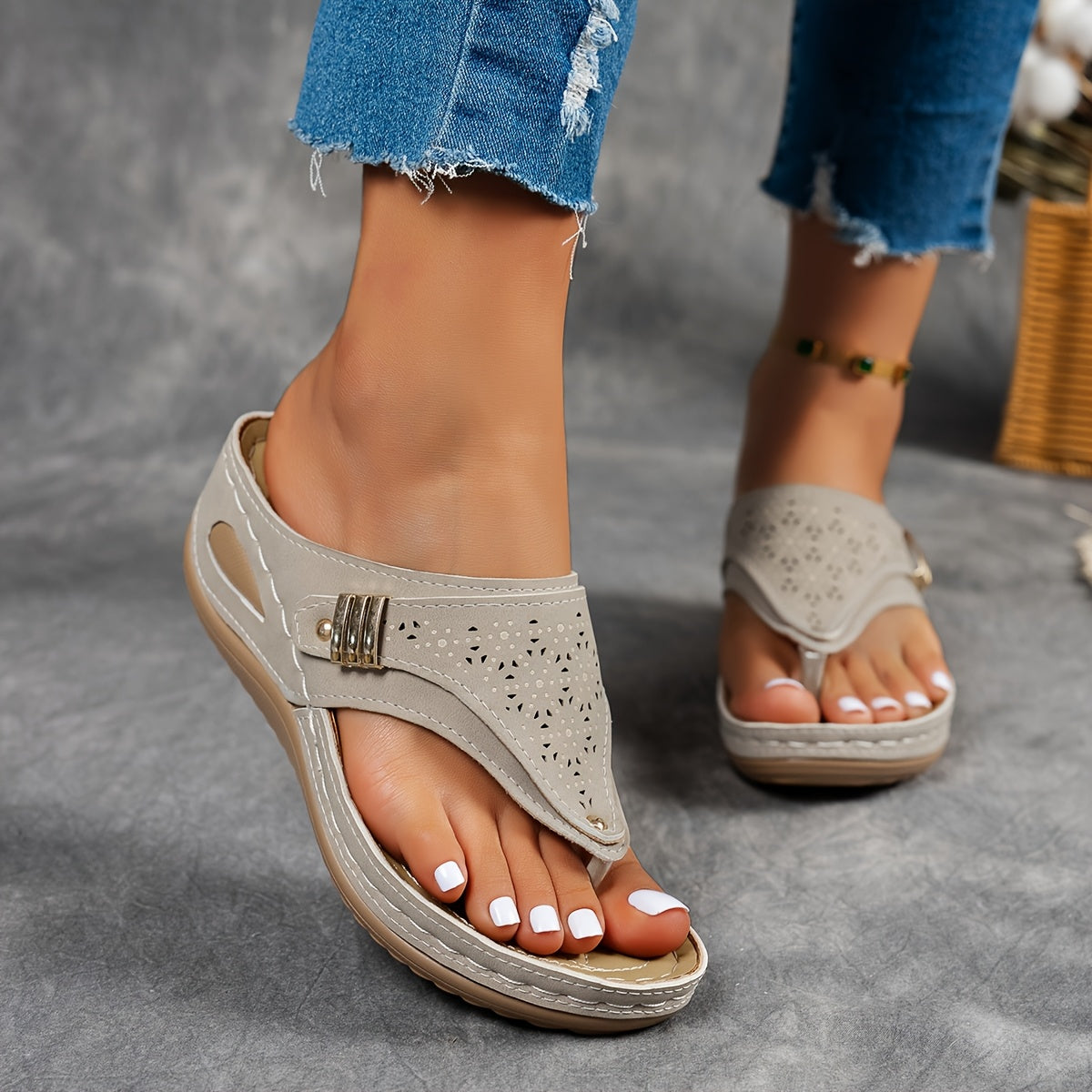 Women's Wedge Sandals - Comfortable Summer Wedge Shoes | Cushioned Insole & Adjustable Strap