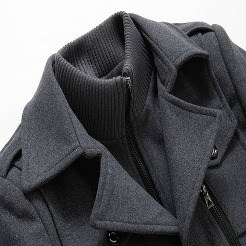 Men's Winter Coat – Stylish Peaky Blinders Wool Jacket With Multiple Pockets