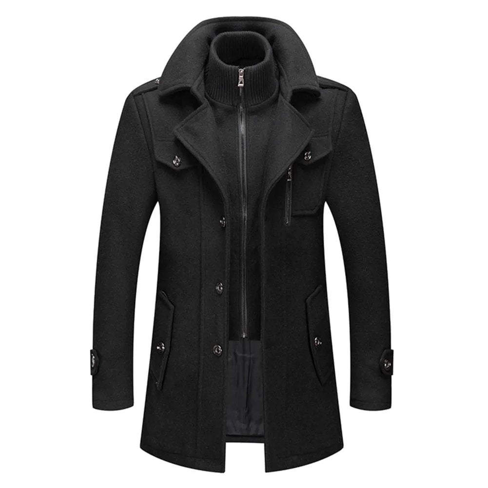 Men's Winter Coat – Stylish Peaky Blinders Wool Jacket With Multiple Pockets