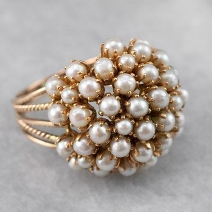 Inlaid Pearls Ring – Handcrafted Pearl Jewelry | Elegant Fine Pearl Band