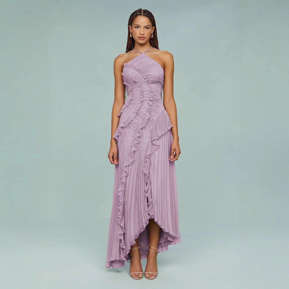 Graceful Long Dress – Elegant Evening Gown With Elongating Silhouette & Flattering Fit