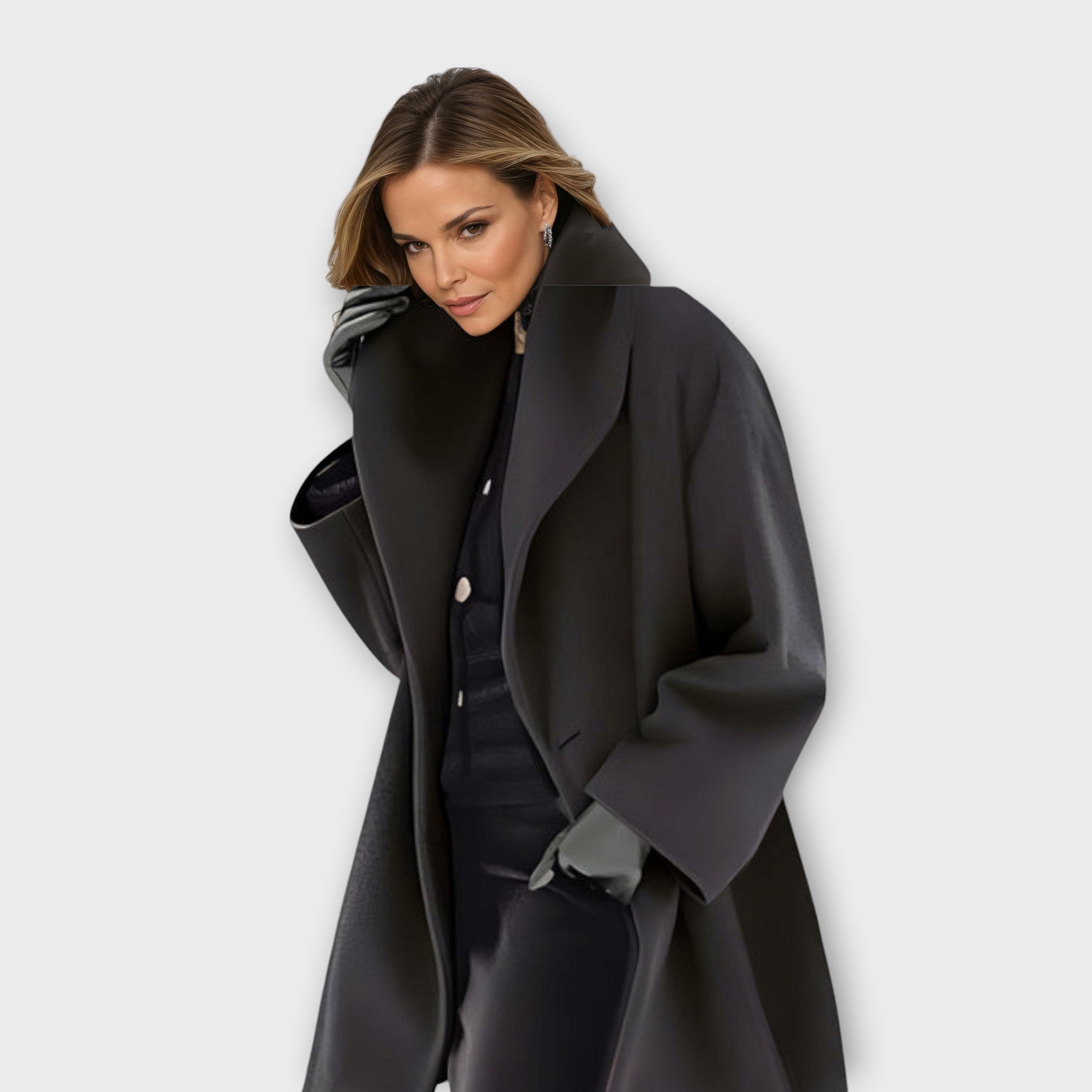 Luxury Wool Jacket – Windproof Wool Coat With Shawl Collar, Warm Winter Wear
