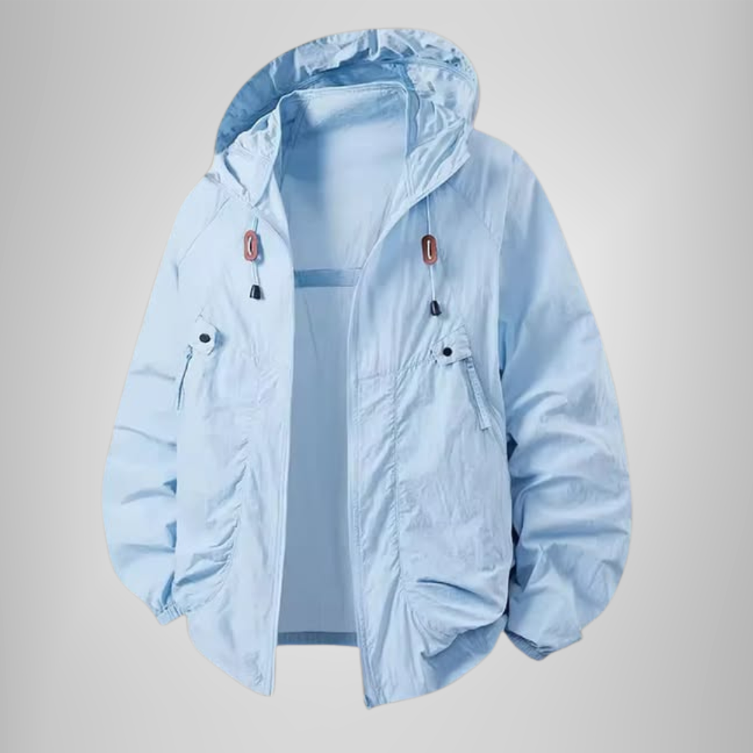 Outdoor Hooded Jacket – Weatherproof, Windproof Raincoat with Adjustable Hood