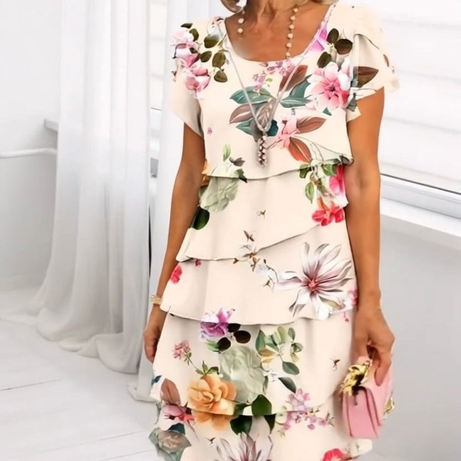 Floral Elegance Dress – Women's Maxi Dress With Romantic Floral Print & Flowing Silhouette