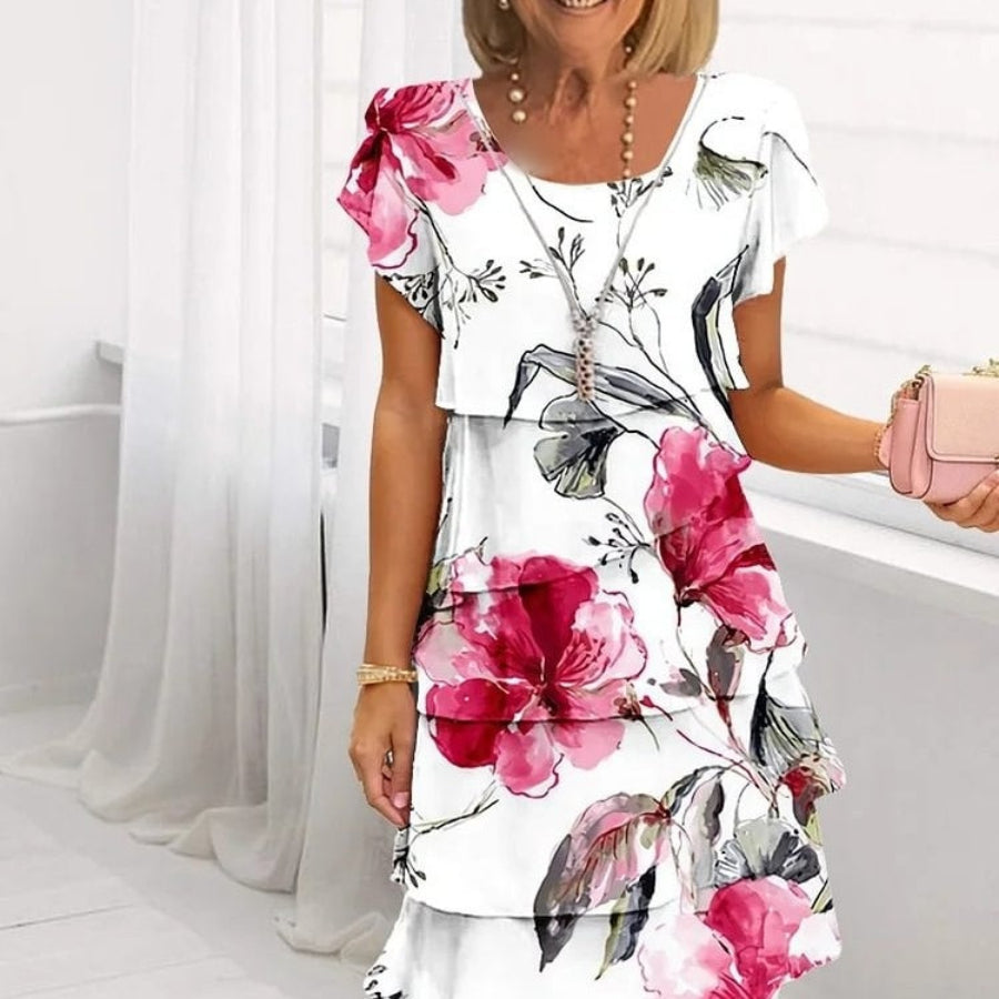 Floral Elegance Dress – Women's Maxi Dress With Romantic Floral Print & Flowing Silhouette