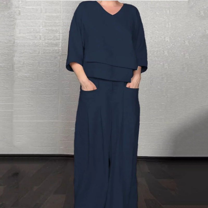 Casual Summer Set – Lightweight Cotton Linen Two-Piece Outfit | Breathable Fabric