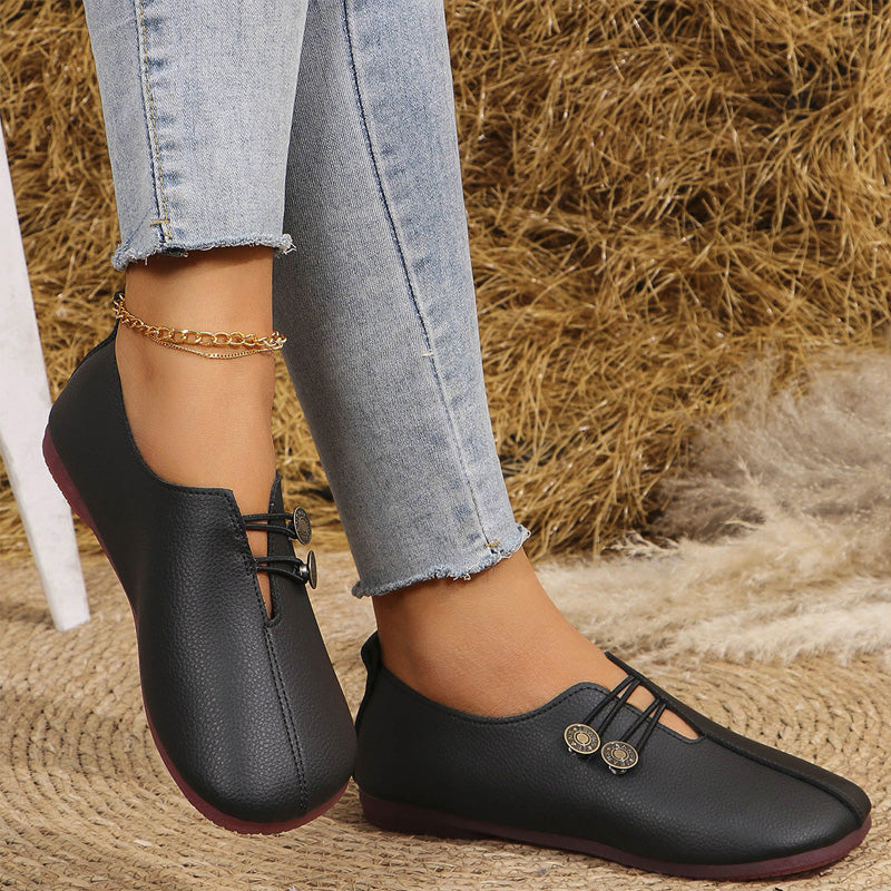 Comfort Flats For Women – Lightweight Vegan Leather Slip On Flats With All Day Cushion Support