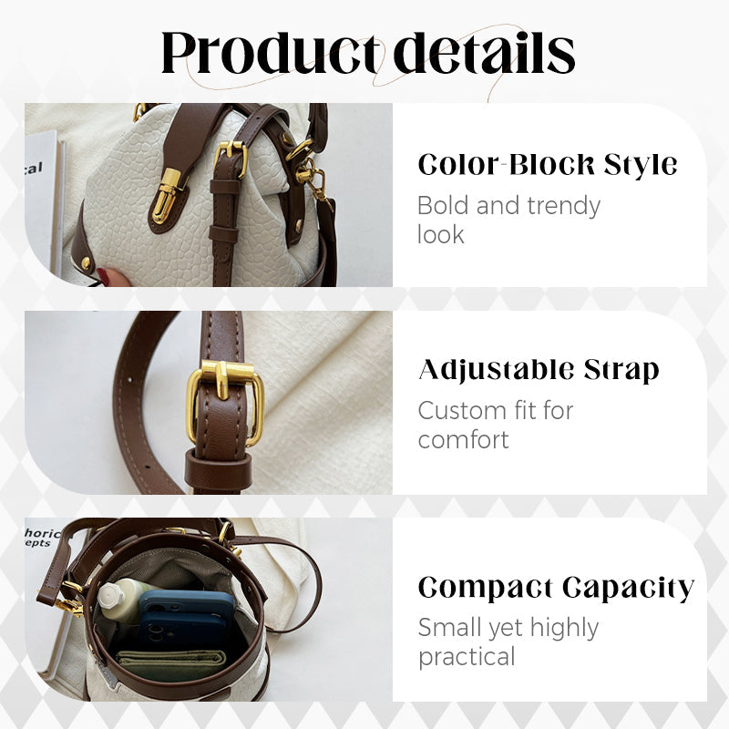 Trendy Block Bag – Structured Tote With Shoulder Strap & Organized Compartments