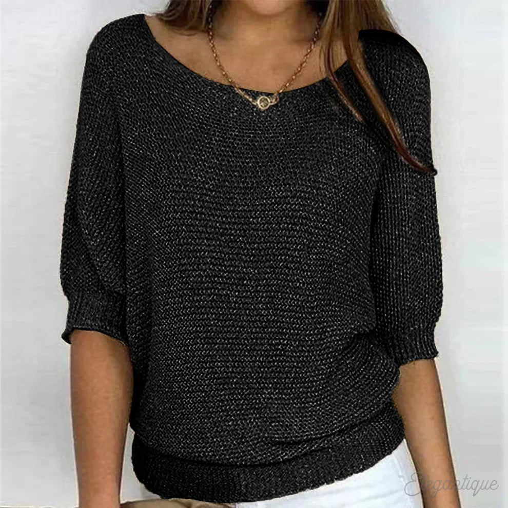 Relaxed Knit Top – Premium Knitwear Pullover With Breathable Fabric & Flattering Fit