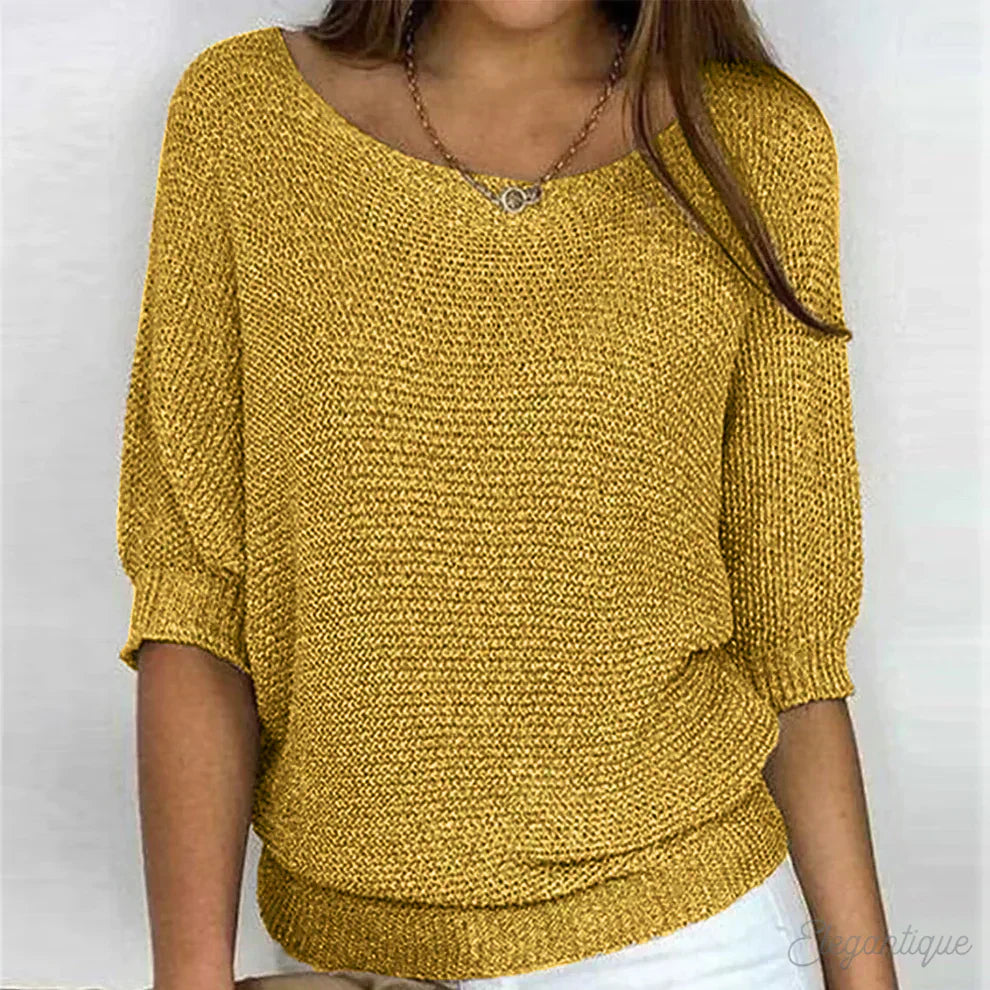 Relaxed Knit Top – Premium Knitwear Pullover With Breathable Fabric & Flattering Fit