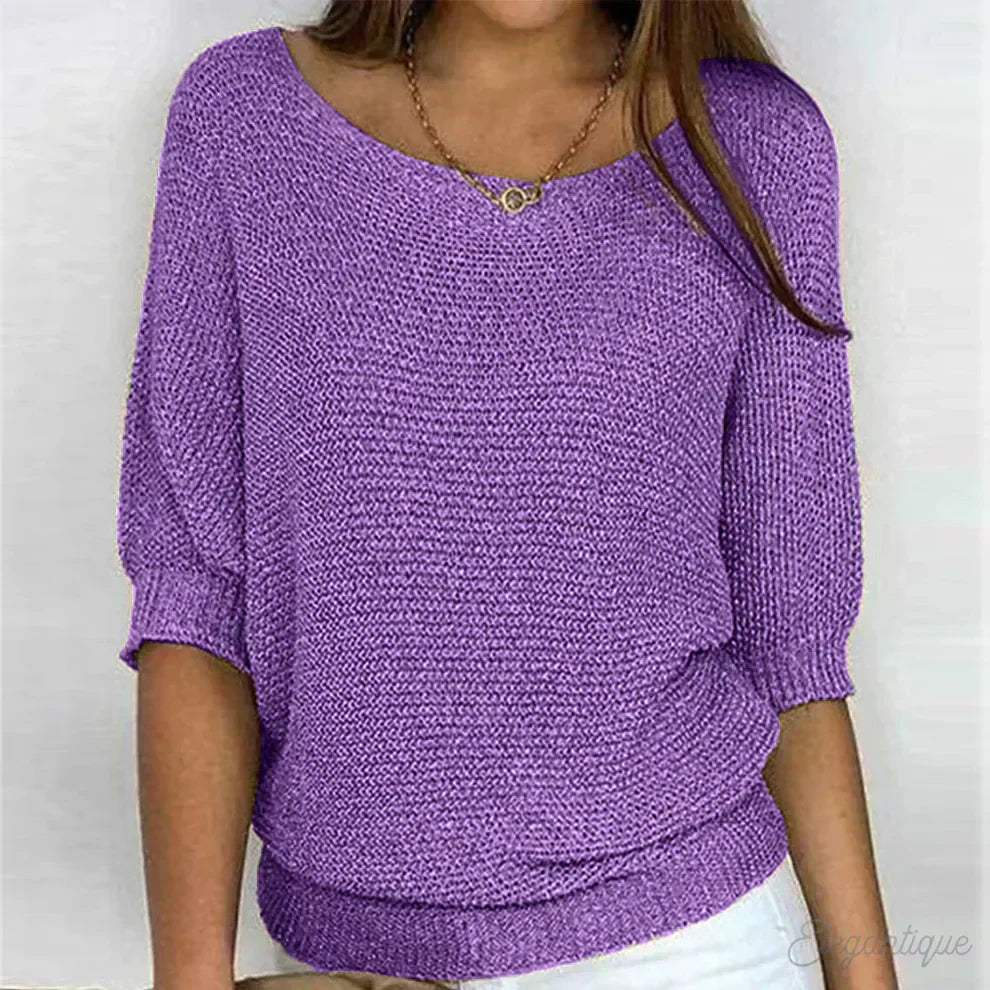 Relaxed Knit Top – Lightweight Knitwear With Soft Fabric For Everyday Comfort