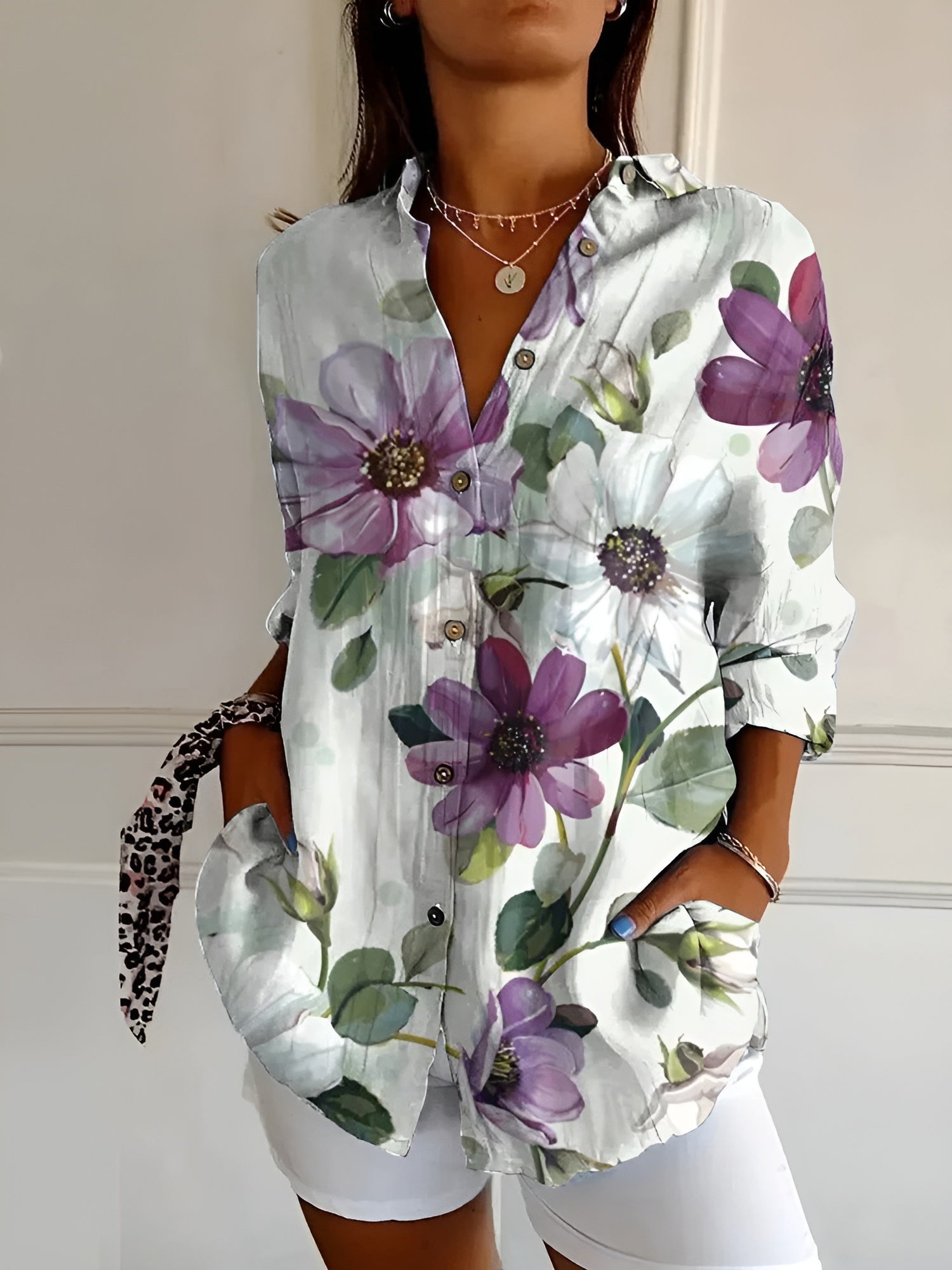 Spring Bloom Shirt – Lightweight Floral Button-Up With Breathable Fabric Blend