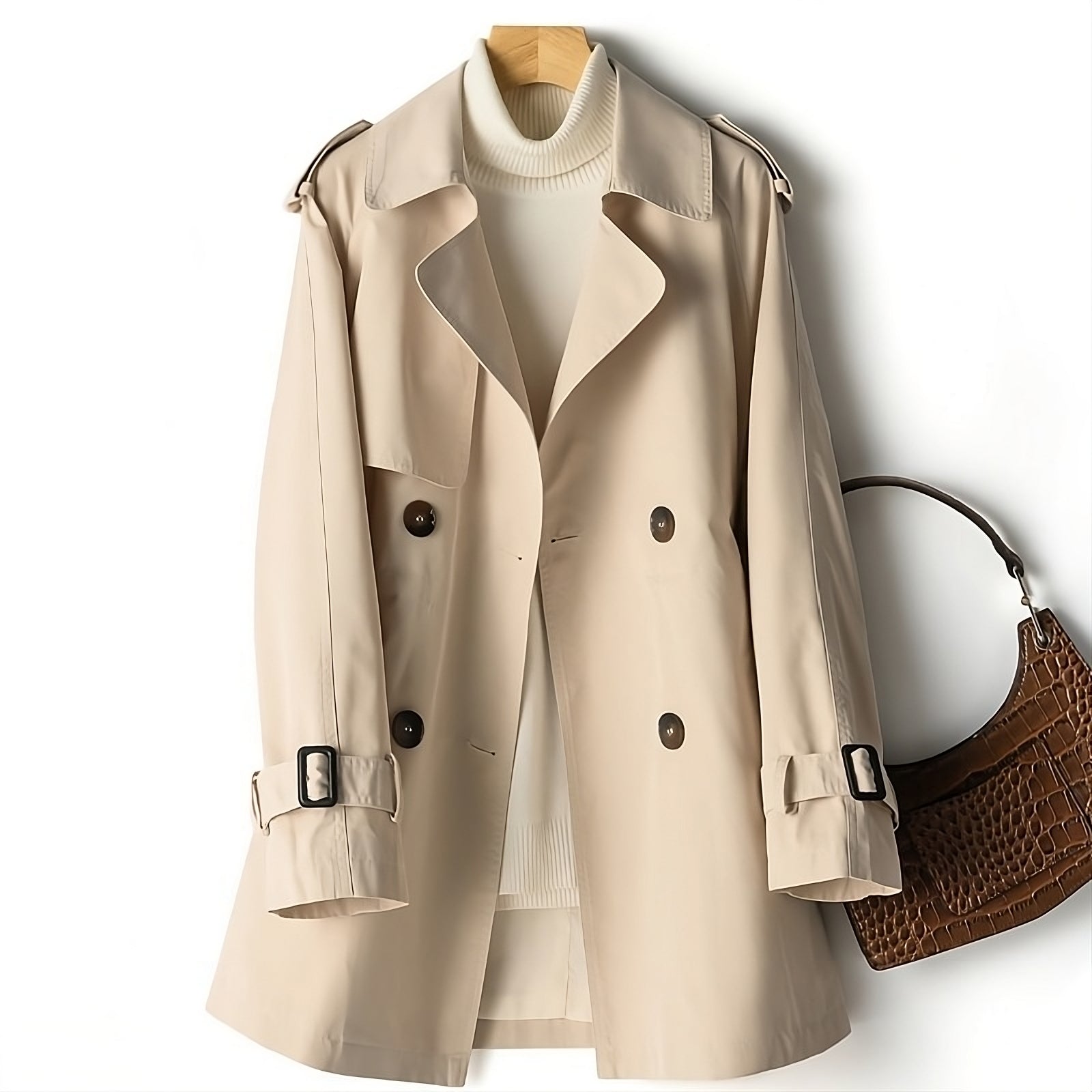 Women's Trench Coat – Long Slim Fit Classic Trench Style Fall Coat Women