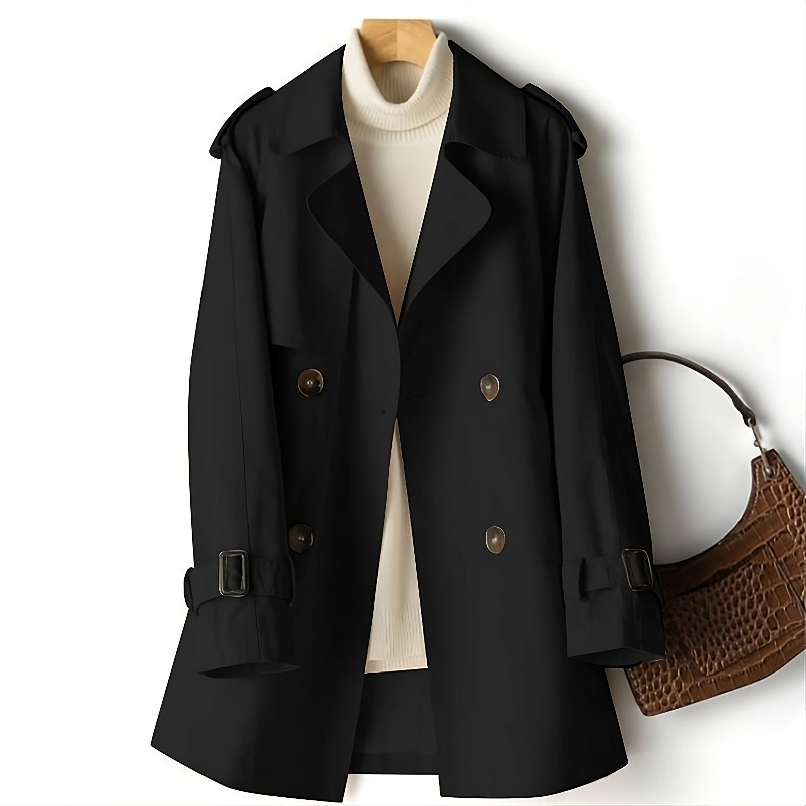 Women's Trench Coat – Long Slim Fit Classic Trench Style Fall Coat Women