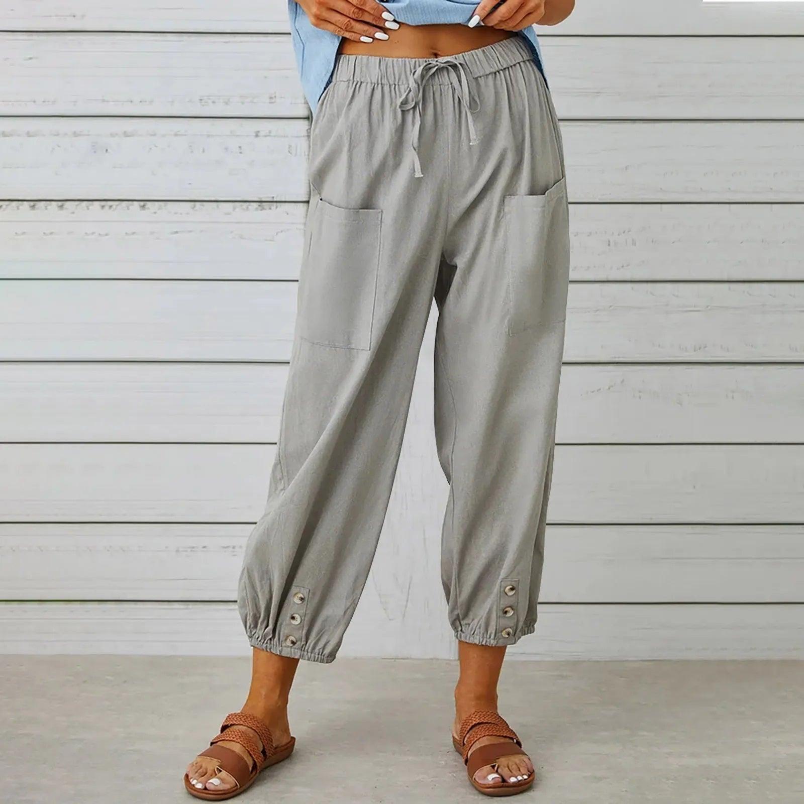 Women's Wide Leg Pants – Breathable Fabric Capri Pants With Relaxed Fit & Flowy Silhouette