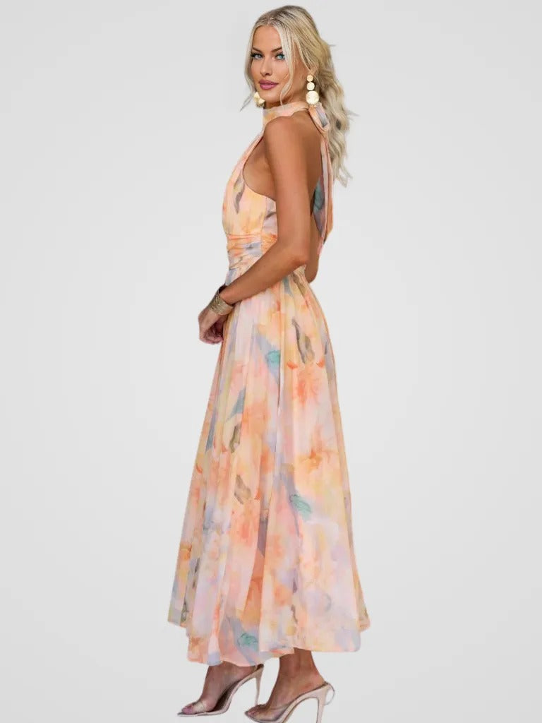 Blossom Midi Dress – Floral Print Lightweight Summer Dress with Flowing Silhouette
